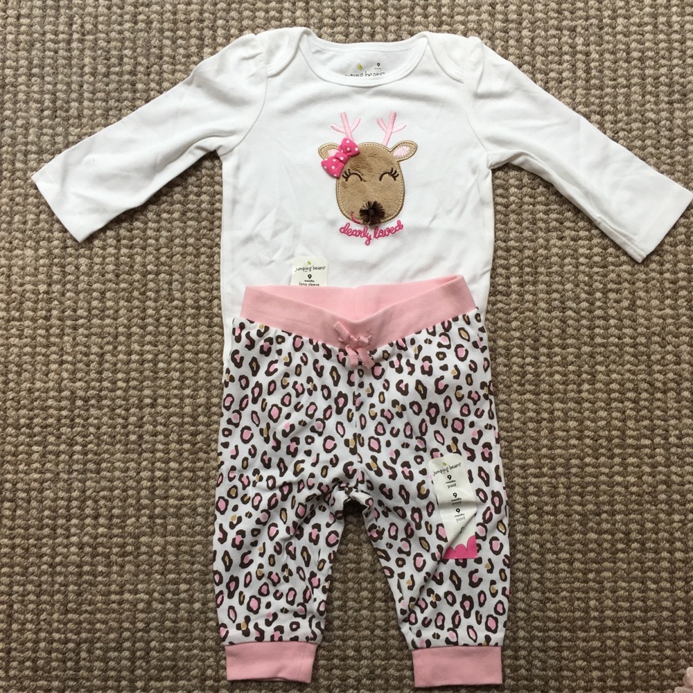 NWT Jumping Beans 9M cute bodysuit/pants set